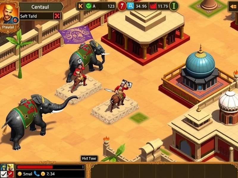 Mughal Empire Chronicles battle scene with war elephants